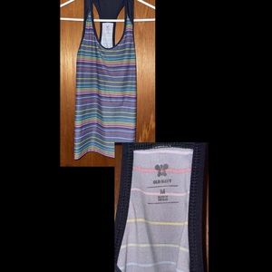 old navy racerback tank with multicolored stripes